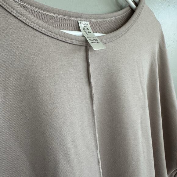 SPANX Women's Pullover Dolman Long Sleeve Sweater Sz Large Oatmeal Beige Nude - Picture 7 of 9